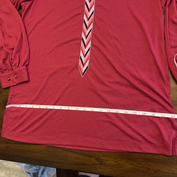 Bob Mackie Wearable Art Embroiderd Tunic Pullover Top Women's Sz M Boho Whimsy - Picture 9 of 11